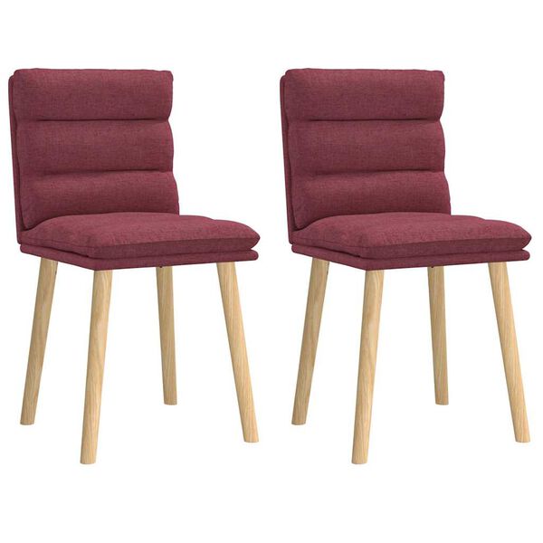 vidaXL Καρέκλες Τραπεζαρίας 2 τεμ. Μπορντό Υφασμάτινες
