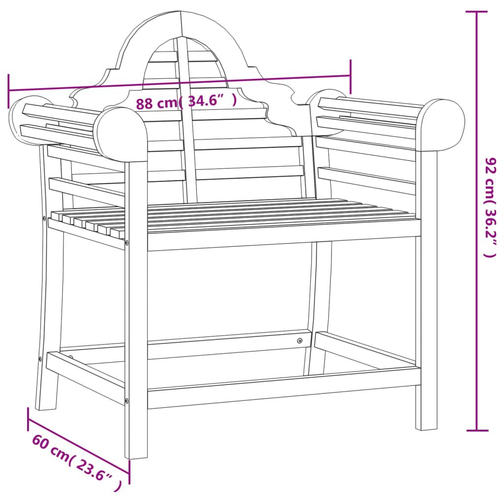 vidaXL Καρέκλα Κήπου 88 x 60 x 92 εκ. από Μασίφ Ξύλο Teak