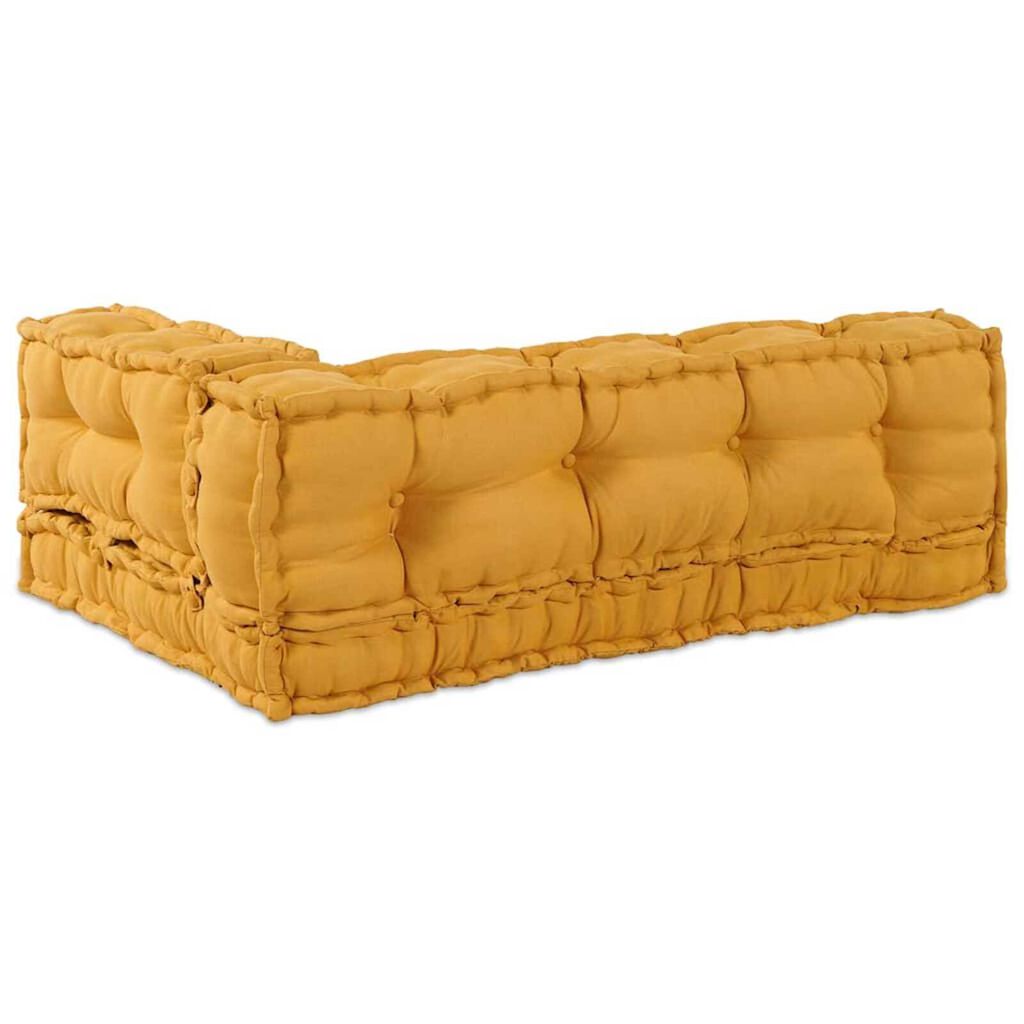 vidaXL Μαξιλάρι για καναπέ παλέτας 3 pcs Κίτρινο ύφασμα