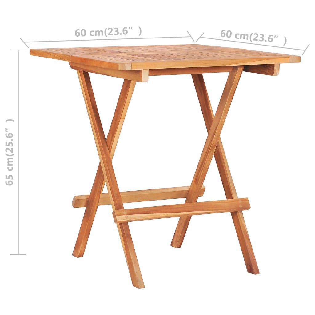 vidaXL Σετ Επίπλων Mπιστρό 3 τεμ. Μασίφ Ξύλο Teak με Taupe Μαξιλάρια