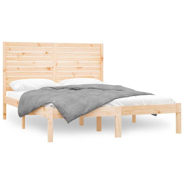 vidaXL Πλαίσιο Κρεβατιού 150 x 200 εκ. Μασίφ Ξύλο King Size