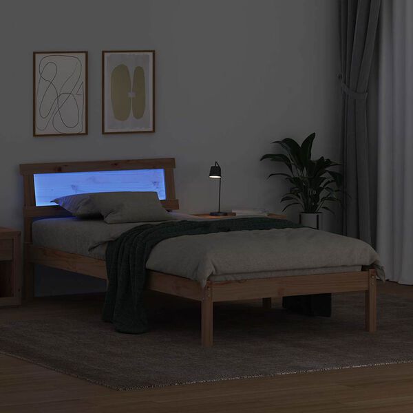 vidaXL Σκελετός Κρεβατιού Καφέ 100 x 200 cm Μασίφ ξύλο πεύκου