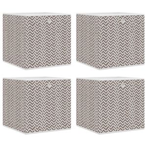 vidaXL Πτυσσόμενα κουτιά αποθήκευσης 4 τεμάχια Καφέ Μη υφασμένο ύφασμα