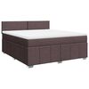 vidaXL Κρεβάτι Boxspring με Στρώμα Σκούρο Καφέ 180x200 εκ Υφασμάτινο
