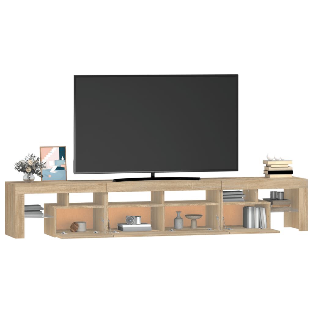 vidaXL Έπιπλο Τηλεόρασης με LED Sonoma Δρυς 230 x 36,5 x 40 εκ.