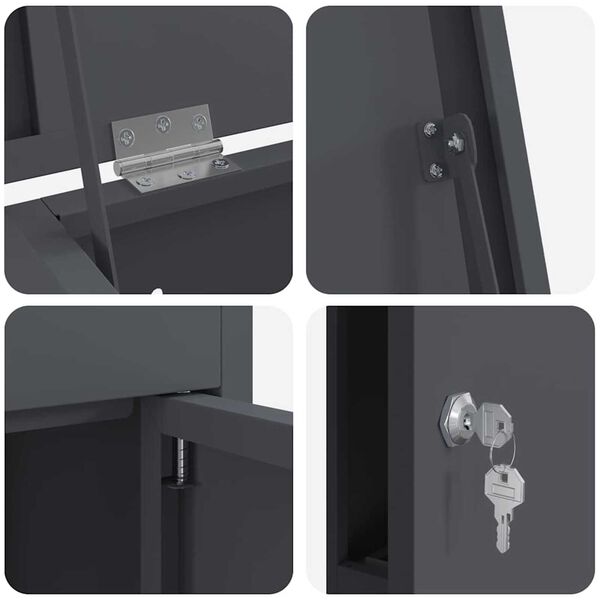 vidaXL Θυρίδα Πακέτων Ανθρακί 44.5 x 29 x 110.5 εκ Ατσάλι