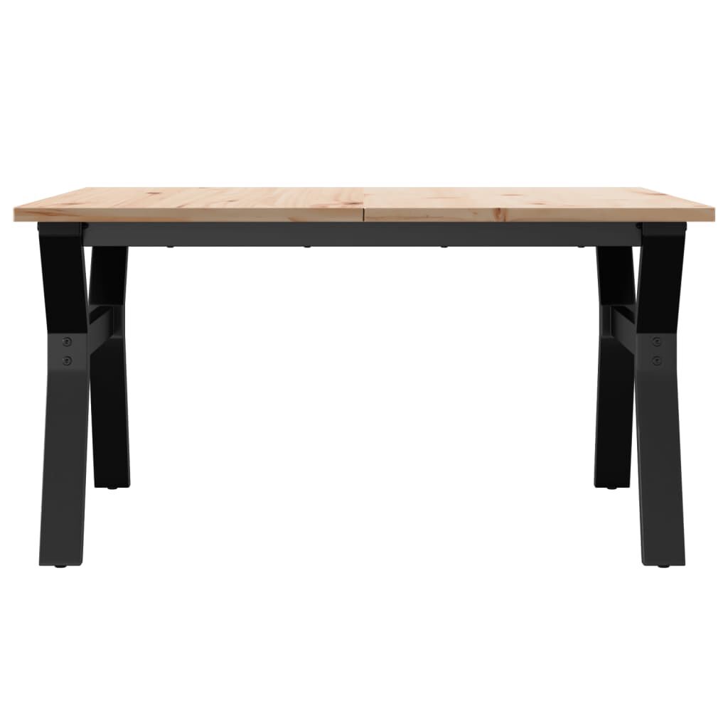 vidaXL Τραπεζάκι Σαλονιού Πλαίσιο Υ 90x90x45εκ Μασίφ Πεύκο/Ατσάλι