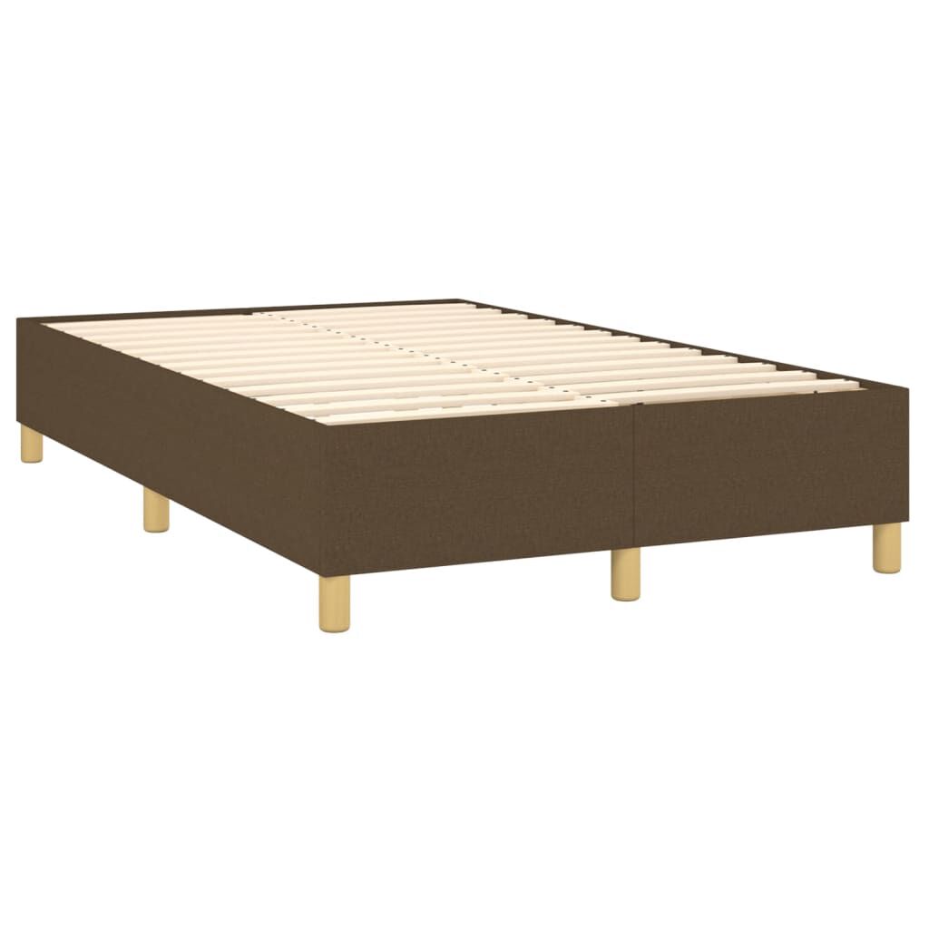 vidaXL Κρεβάτι Boxspring με Στρώμα & LED Σκ.Καφέ 120x200 εκ Υφασμάτινο