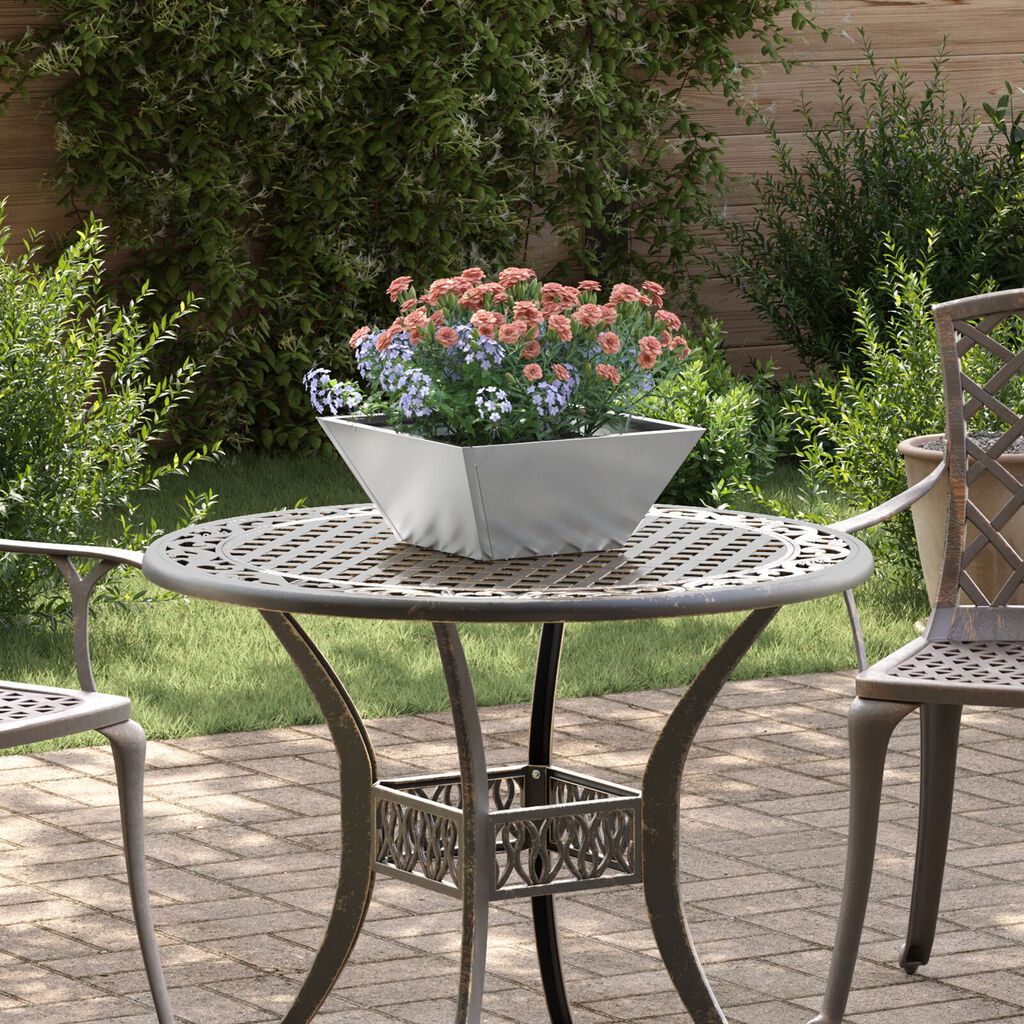 vidaXL Γλάστρα Metal Ανοξείδωτο ατσάλι 35 x 35 x 15 εκ. Μεταλλική Γλάστρα