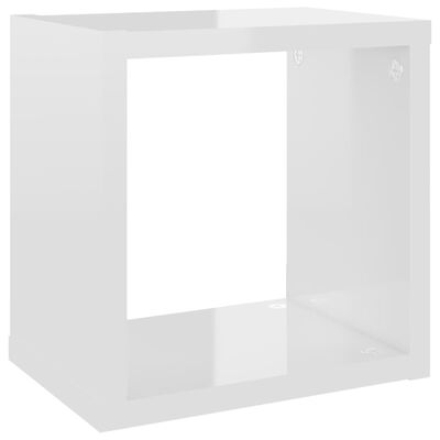 vidaXL Ράφια Κύβοι Τοίχου 6 τεμ. Γυαλιστερό Λευκό 22 x 15 x 22 εκ.