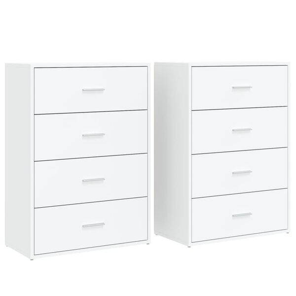 vidaXL Βοηθητικά Ντουλάπια 2 τεμ. Λευκό 60x31x84 εκ. Επεξεργ. Ξύλο