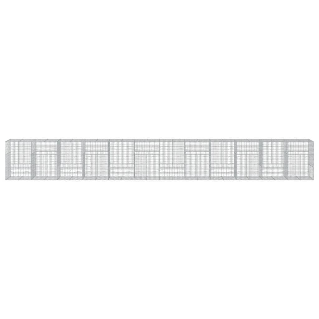 vidaXL Συρματοκιβώτιο με Κάλυμμα 1200x100x150 εκ. Γαλβανισμένο Χάλυβα
