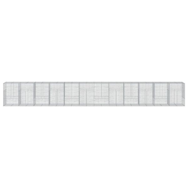 vidaXL Συρματοκιβώτιο με Κάλυμμα 1200x100x150 εκ. Γαλβανισμένο Χάλυβα