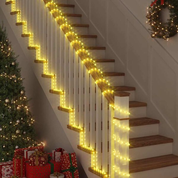 vidaXL Φωτιστικό Συρματόσχοινο με 240 LED Θερμό λευκό 10 m PVC