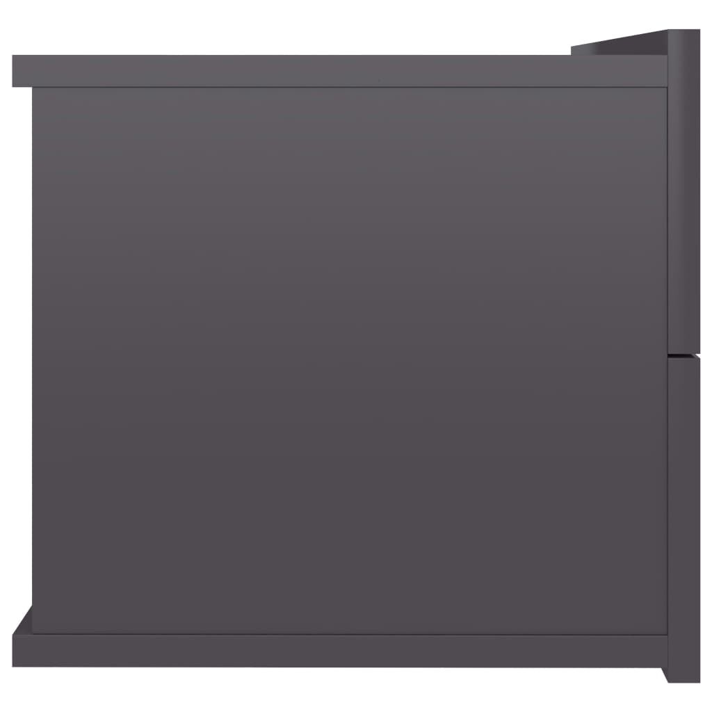vidaXL Κομοδίνα 2 τεμ. Γυαλιστερό Γκρι 40x30x30 εκ. από Μοριοσανίδα