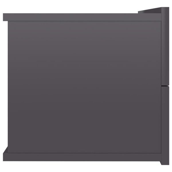 vidaXL Κομοδίνα 2 τεμ. Γυαλιστερό Γκρι 40x30x30 εκ. από Μοριοσανίδα