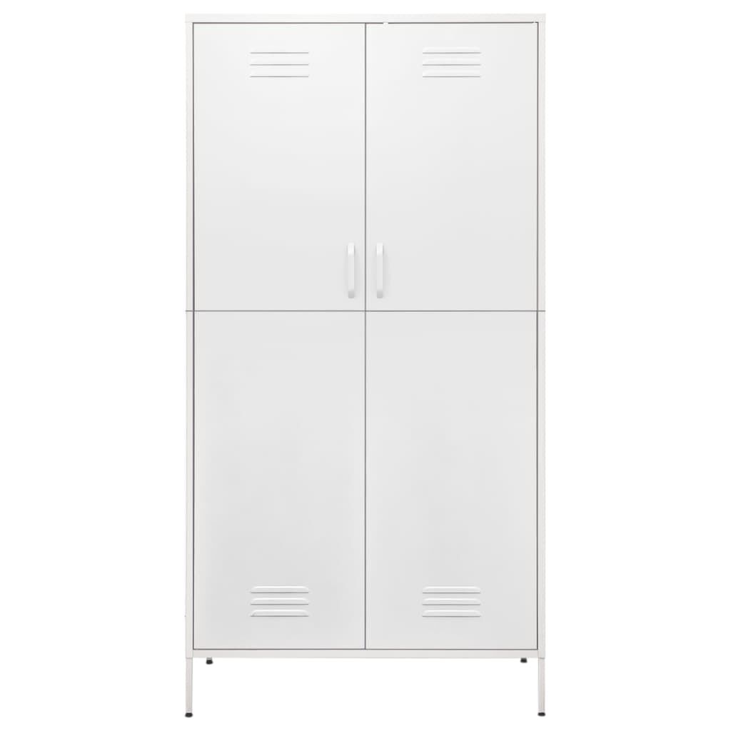 vidaXL Ντουλάπα Λευκή 90 x 50 x 180 εκ. από Ατσάλι