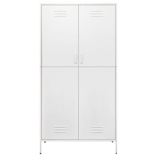 vidaXL Ντουλάπα Λευκή 90 x 50 x 180 εκ. από Ατσάλι