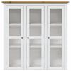 vidaXL Ντουλάπι BODO Λευκό/Καφέ 115,5x43x200,5 εκ. Μασίφ Ξύλο Πεύκου