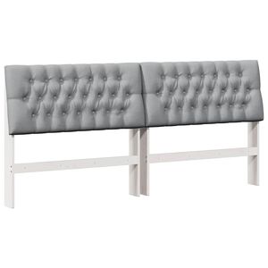 vidaXL Ταπετσαρισμένο κεφαλάρι Ανοιχτό γκρι 200 cm