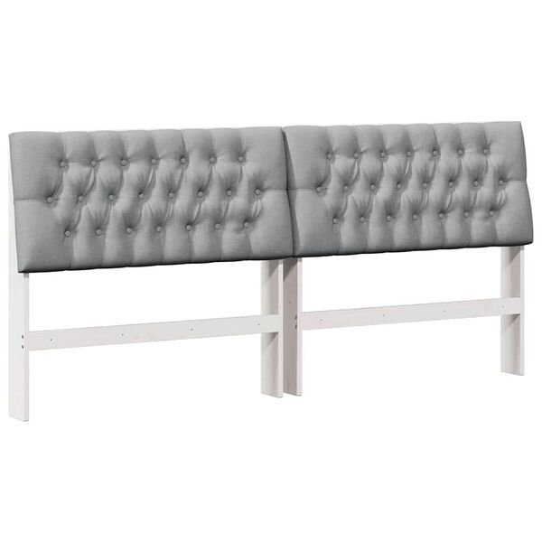 vidaXL Ταπετσαρισμένο κεφαλάρι Ανοιχτό γκρι 200 cm