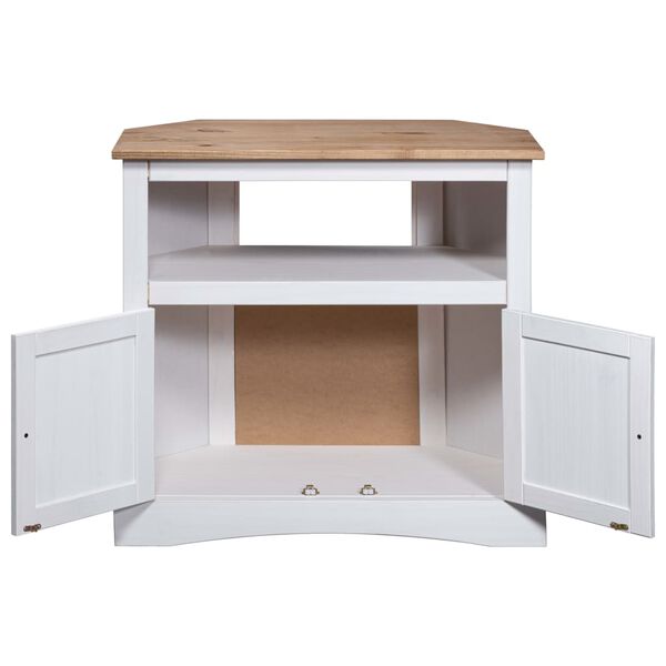 vidaXL Τραπέζι Κονσόλα Μεξικ. Στιλ Corona Λευκό 80x34x78εκ Ξύλο Πεύκου