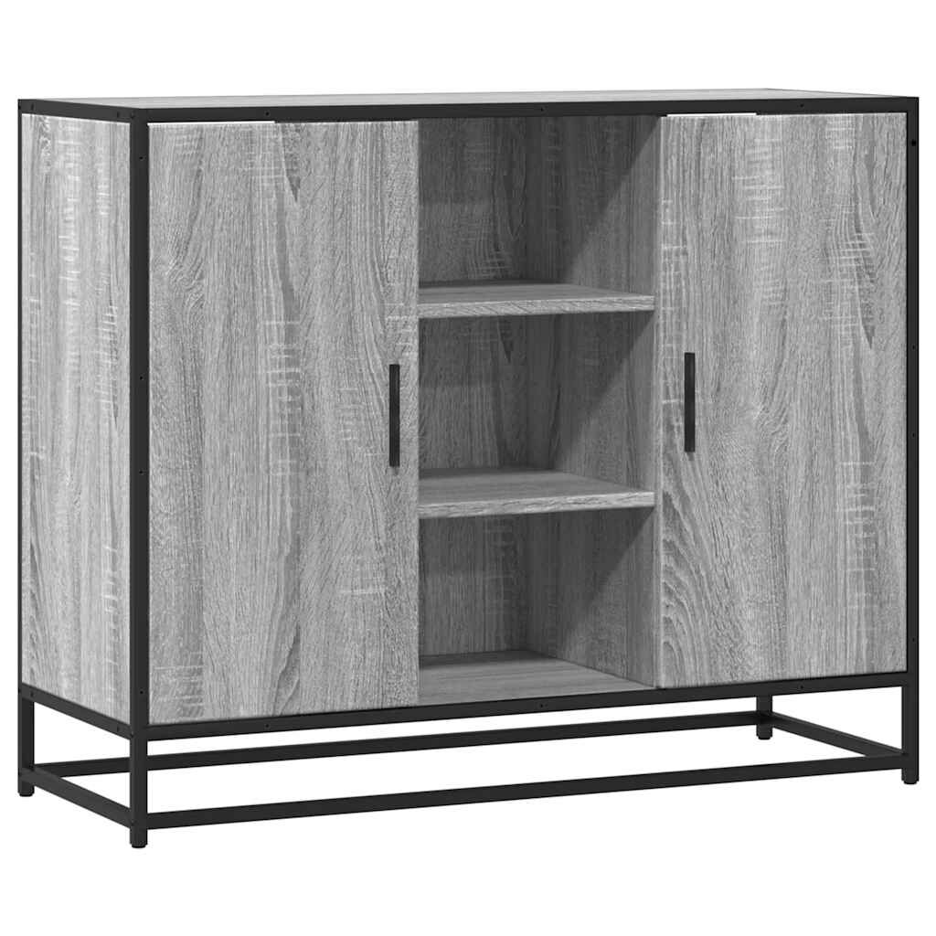 vidaXL Sideboard Γκρι Sonoma 92x35x76 cm Ξύλινο μηχανουργικό ξύλο