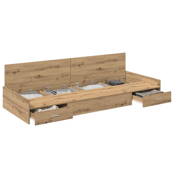 vidaXL Σκελετός Κρεβατιού Artisan Oak 100 x 200 cm Επεξεργασμένο ξύλο
