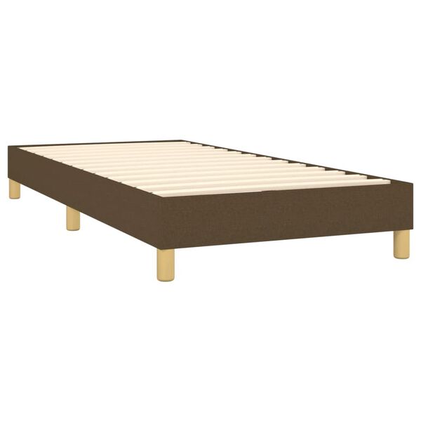 vidaXL Κρεβάτι Boxspring με Στρώμα Σκούρο Καφέ 80x200 εκ. Υφασμάτινο