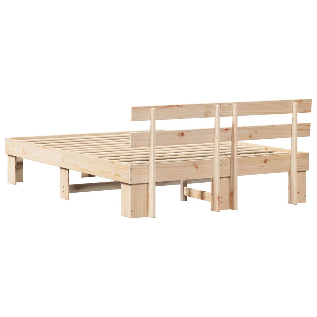 vidaXL Σκελετός Κρεβατιού Καφέ 160 x 200 cm Μασίφ ξύλο πεύκου