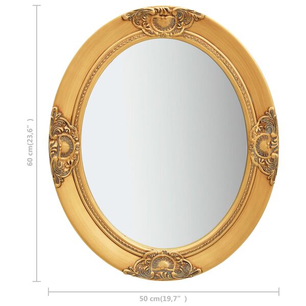 vidaXL Καθρέφτης Τοίχου με Μπαρόκ Στιλ Χρυσός 50 x 60 εκ.