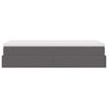 vidaXL Οθωμανικό κρεβάτι με στρώμα Γκρι 90x200cm Faux Leather