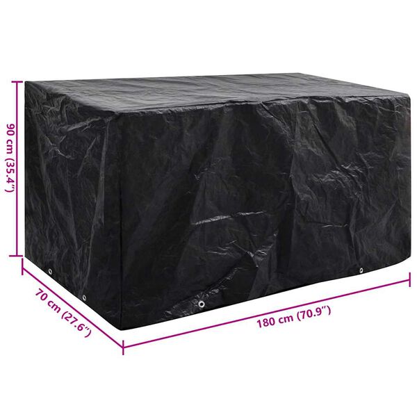 vidaXL Κάλυμμα Επίπλων Κήπου με 8 Κρίκους 180 x 70 x 90 εκ.
