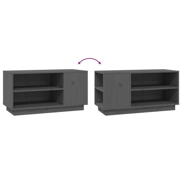 vidaXL Έπιπλο Τηλεόρασης Γκρι 80x35x40,5 εκ. από Μασίφ Ξύλο Πεύκου