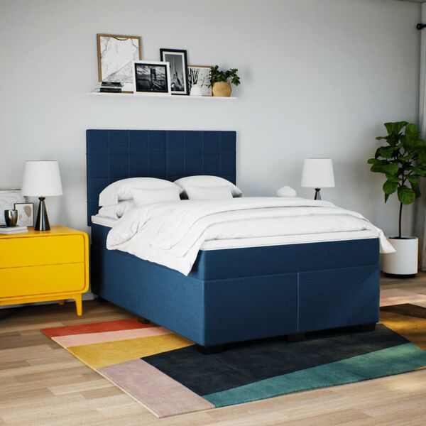 vidaXL &Kappa;&rho;&epsilon;&beta;ά&tau;&iota; Boxspring &mu;&epsilon; &Sigma;&tau;&rho;ώ&mu;&alpha; &Mu;&pi;&lambda;&epsilon; 140x190 &epsilon;&kappa;. &Upsilon;&phi;&alpha;&sigma;&mu;ά&tau;&iota;&nu;&omicron;