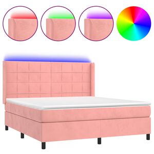 vidaXL &Kappa;&rho;&epsilon;&beta;ά&tau;&iota; Boxspring &mu;&epsilon; &Sigma;&tau;&rho;ώ&mu;&alpha; & LED &Rho;&omicron;&zeta; 180x200 &epsilon;&kappa;. &Beta;&epsilon;&lambda;&omicron;ύ&delta;&iota;&nu;&omicron;