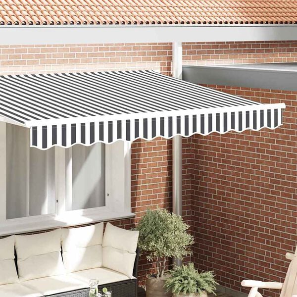 vidaXL Κουρτίνα Σκηνής Ανθρακί και λευκό 2.3 x 0.2 μ Καραβόπανο