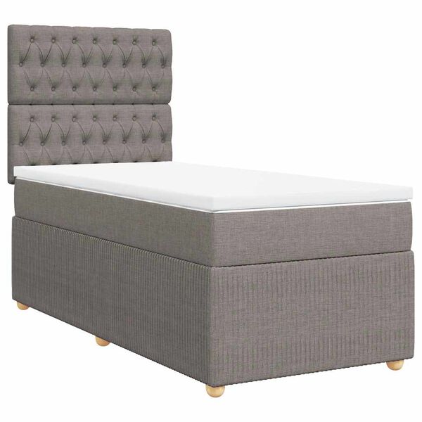 vidaXL &Kappa;&rho;&epsilon;&beta;ά&tau;&iota; Boxspring &mu;&epsilon; &Sigma;&tau;&rho;ώ&mu;&alpha; Taupe 100 x 200 &epsilon;&kappa;. &Upsilon;&phi;&alpha;&sigma;&mu;ά&tau;&iota;&nu;&omicron;