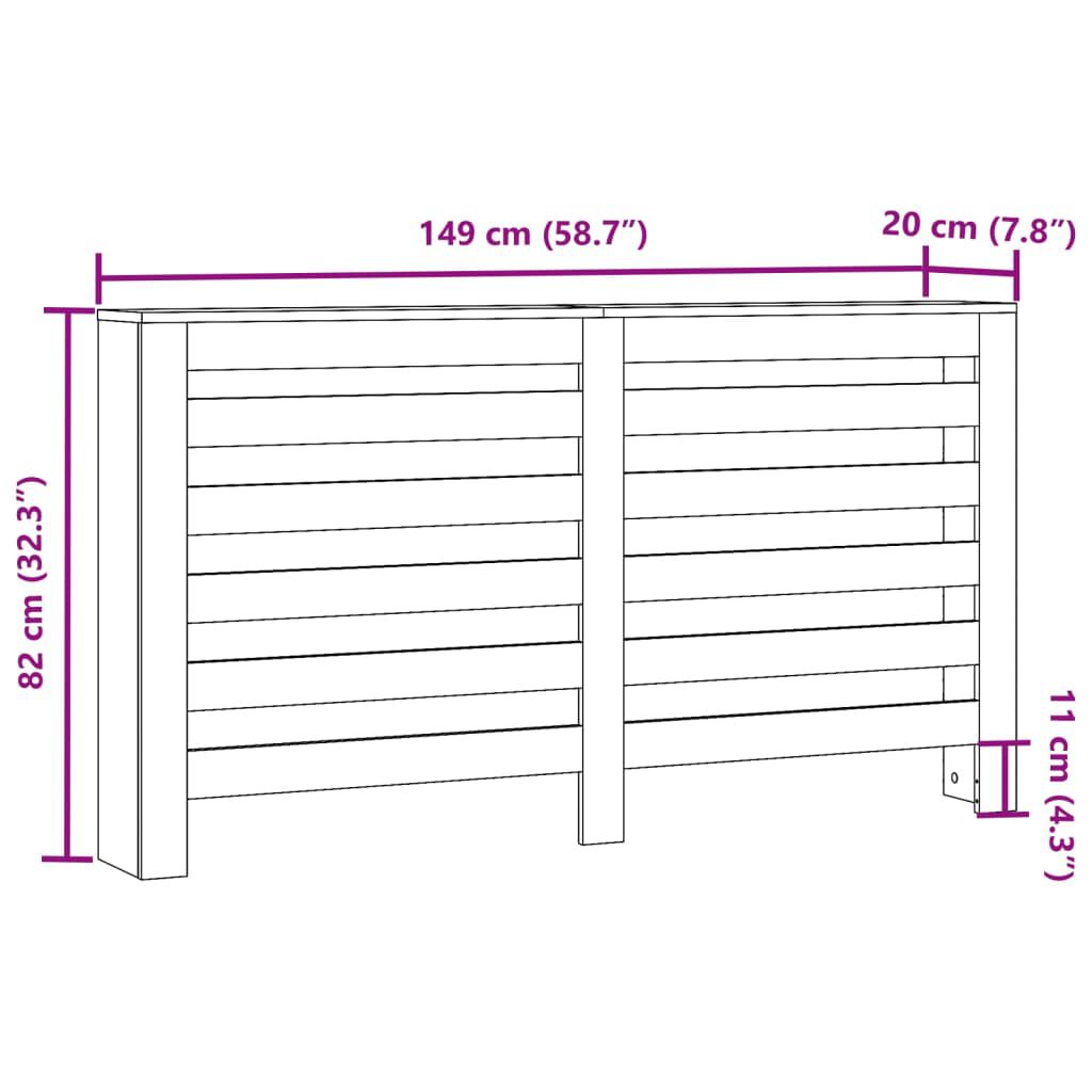 vidaXL Κάλυμμα Καλοριφέρ Μαύρο 149x20x82 εκ. από Επεξεργασμένο Ξύλο