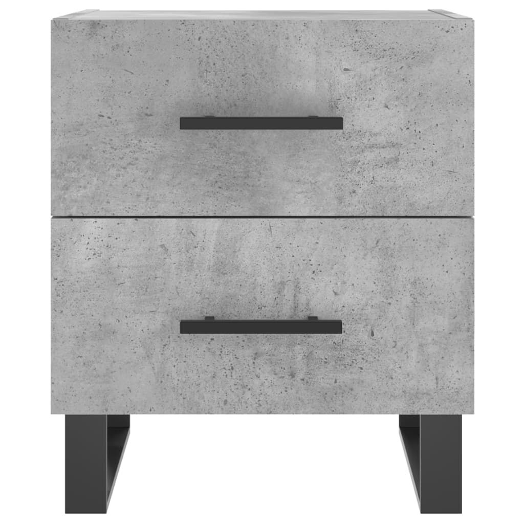 vidaXL Κομοδίνα 2 τεμ. Γκρι Σκυροδεμ. 40 x 35 x 47,5 εκ. Επεξεργ. Ξύλο