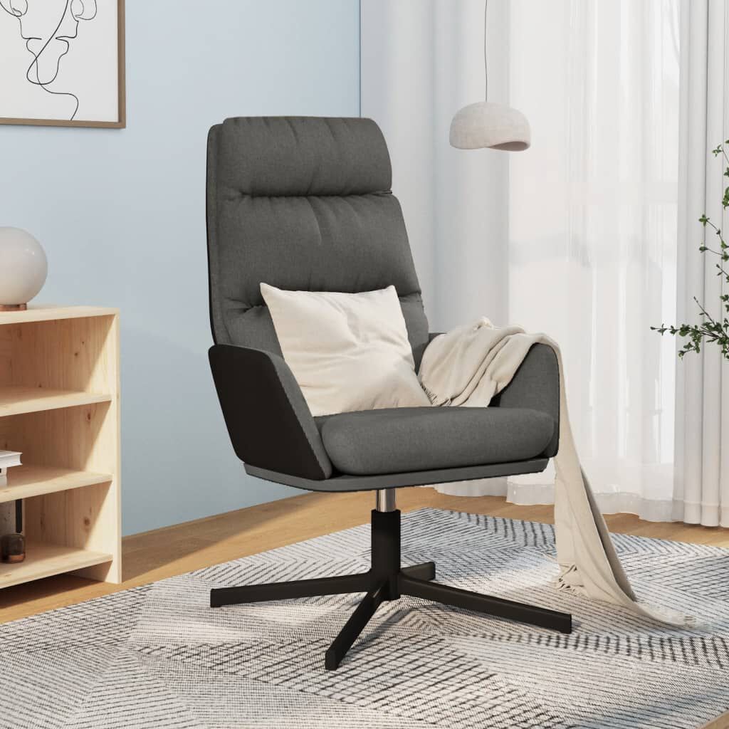 vidaXL Πολυθρόνα Relax Σκούρο Γκρι Υφασμάτινη