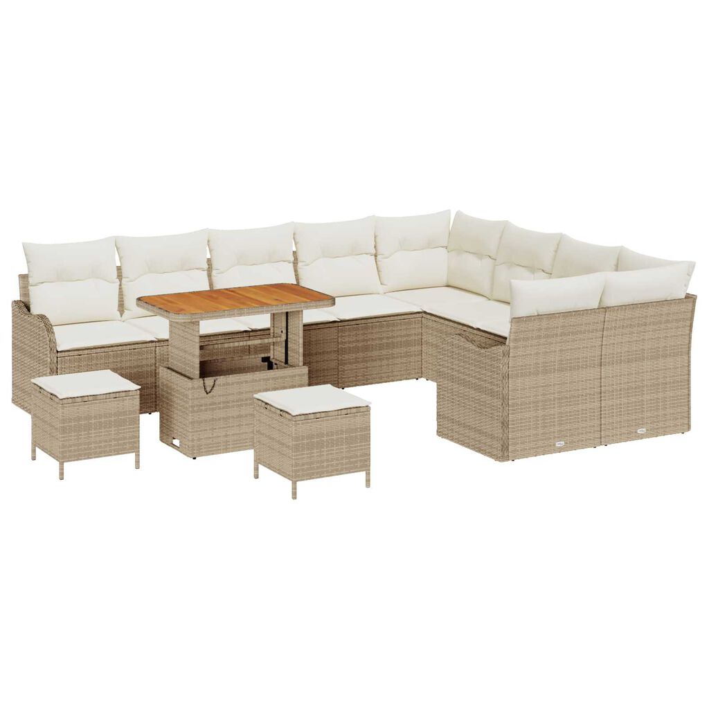 vidaXL Σετ Καναπέ Κήπου 12 pcs Μπεζ συνθετικό ρατάν