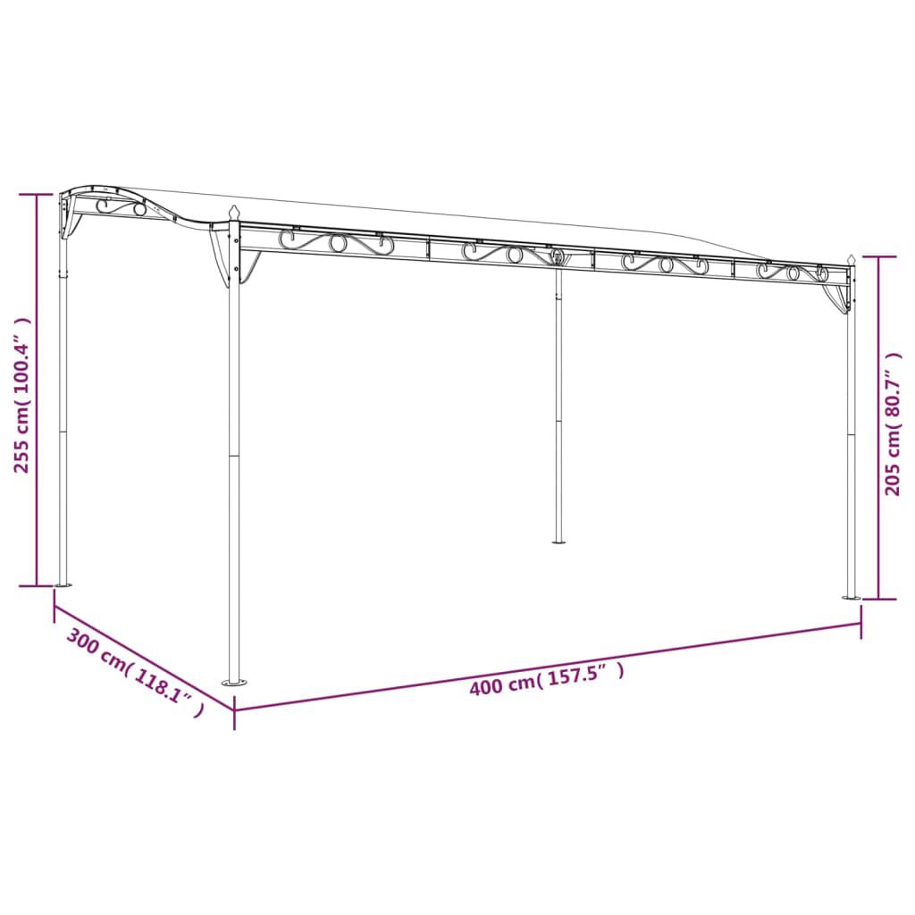 vidaXL Τέντα Taupe 4 x 3 μ. 180 γρ./μ² από Ύφασμα και Ατσάλι