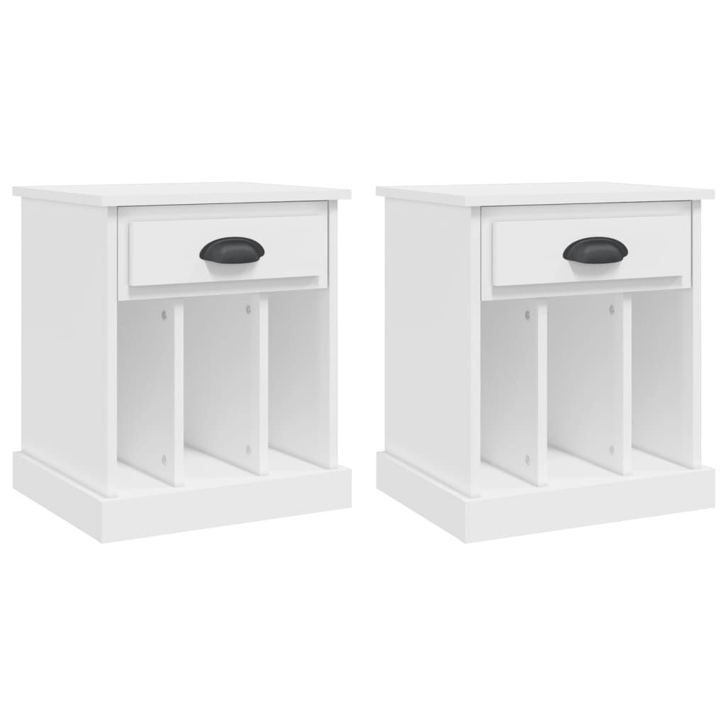 vidaXL Κομοδίνα 2 τεμ. Λευκά 43x36x50 εκ.