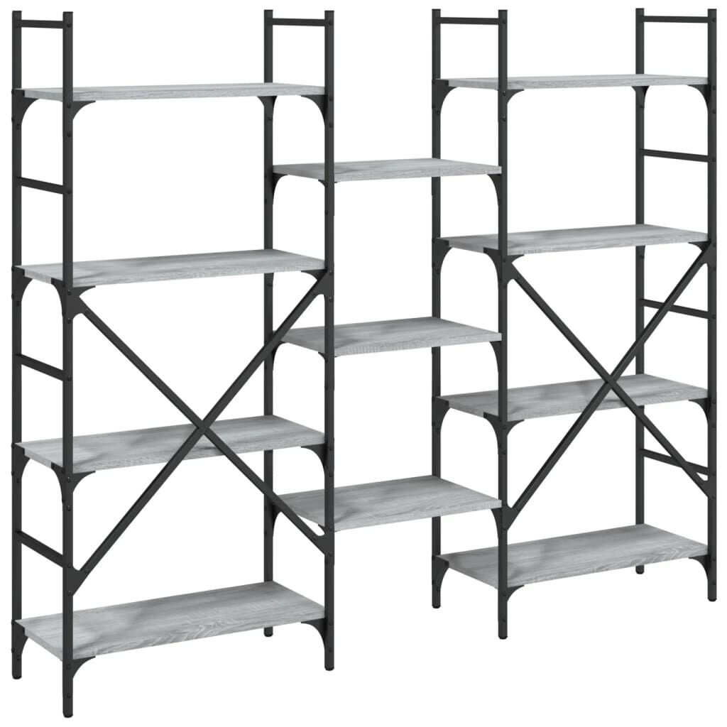 vidaXL Βιβλιοθήκη Γκρι Sonoma 160x28,5x136,5 εκ. Επεξεργασμένο Ξύλο