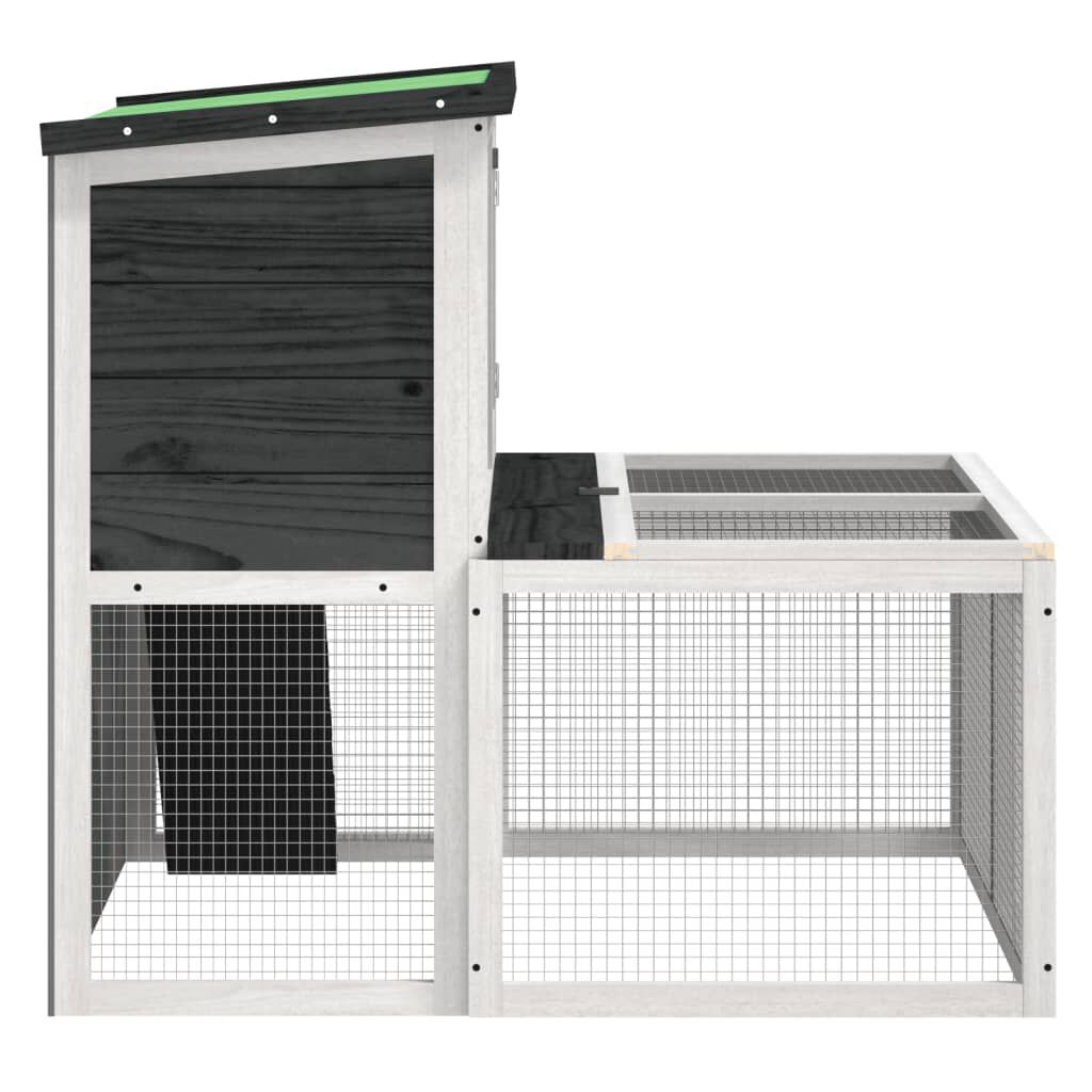 vidaXL Κλουβί Κουνελιών Γκρι 102 x 90 x 84,5 εκ. Μασίφ Ξύλο Πεύκου