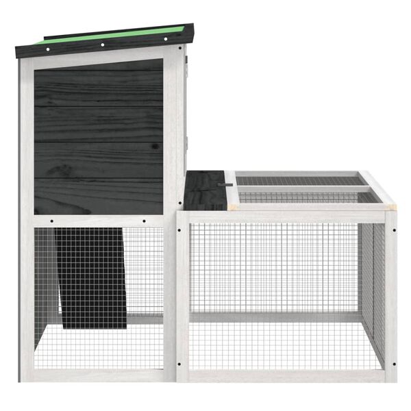 vidaXL Κλουβί Κουνελιών Γκρι 102 x 90 x 84,5 εκ. Μασίφ Ξύλο Πεύκου