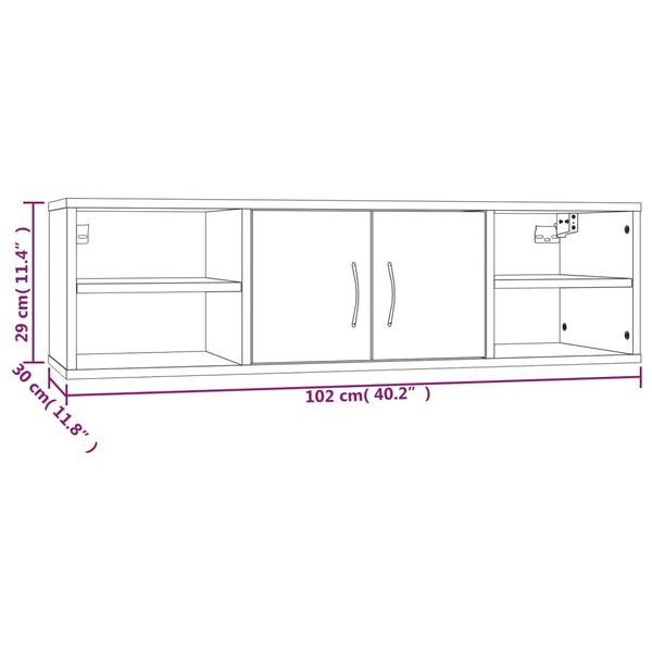 vidaXL Ραφιέρα Τοίχου Καπνιστή Δρυς 102x30x29 εκ. Επεξεργασμένο Ξύλο
