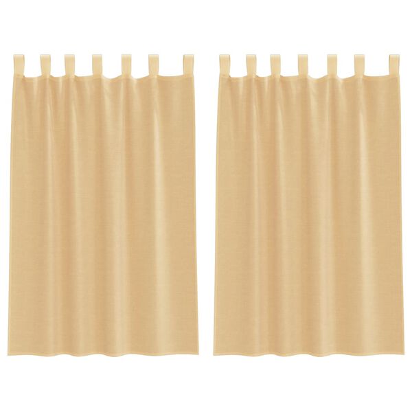 vidaXL Κουρτίνες Voile με βρόχους 2 τεμάχια Άμμος 140x175 cm