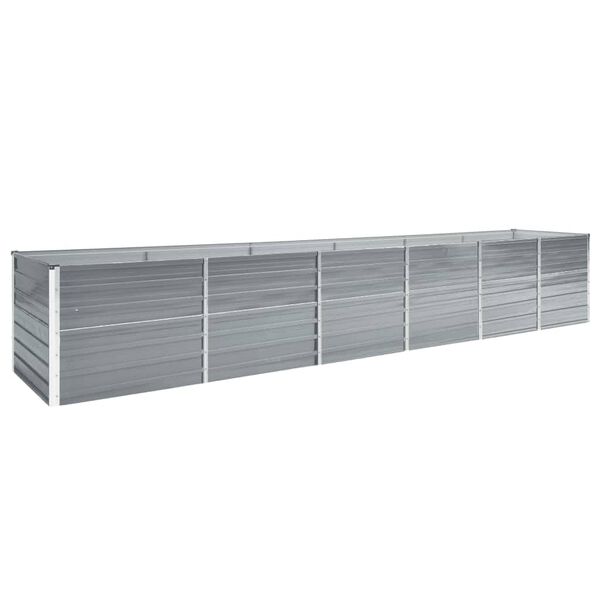 vidaXL Ζαρντινιέρα Υπερυψωμένη Γκρι 480x80x77 εκ. Γαλβαν. Χάλυβας